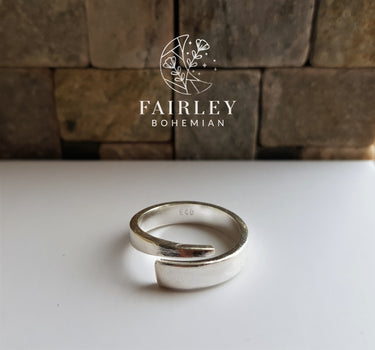 solid 925 sterling silver adjustable ring minimalist boho handmade